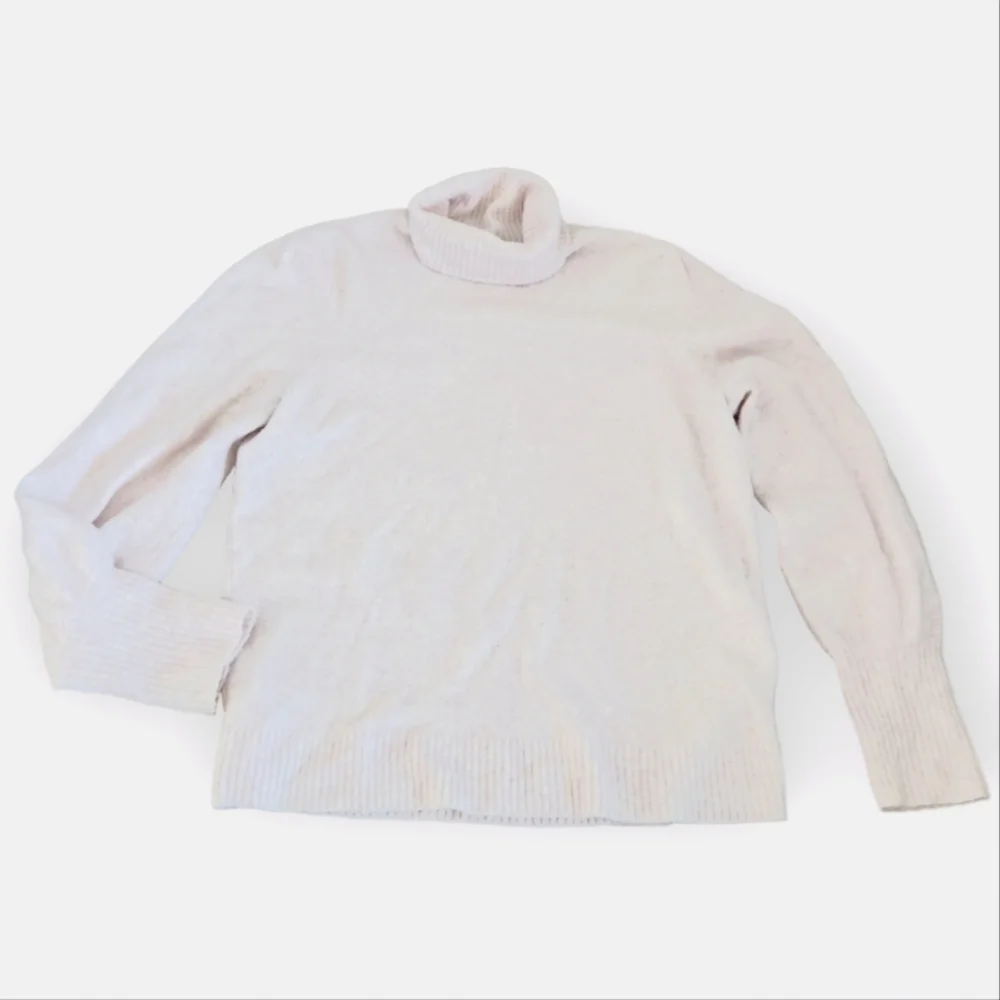 J.Crew Balloon Sleeve Heather Pink Turtleneck Sweater Large
